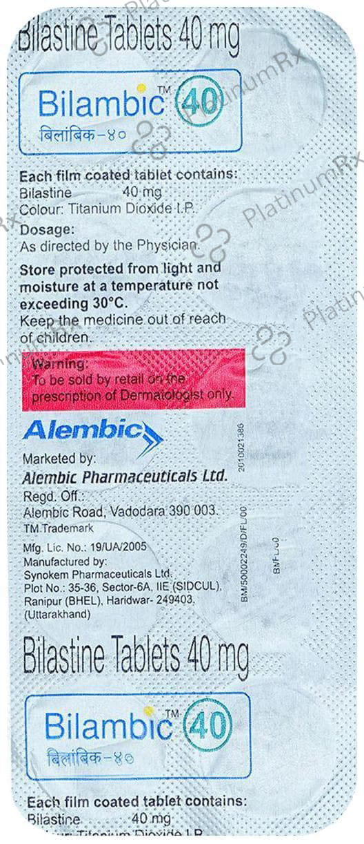 Bilambic 40mg Tablet 10s