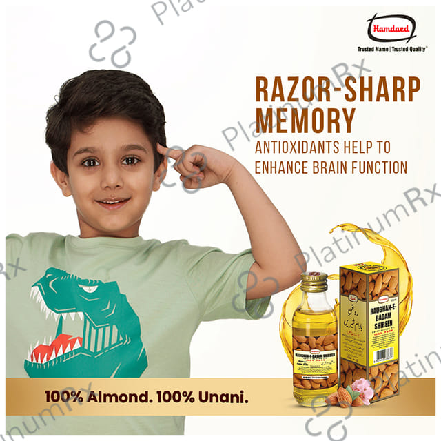 Hamdard Roghan Badam Shirin Pure Almond Oil - Eases Constipation & Supports Skin, Hair & Brain Health 50 ml