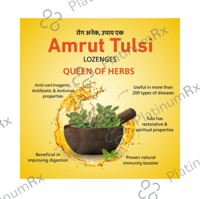Amrut Tulsi Lozenges (6 Each) Honey Lemon 10 strips