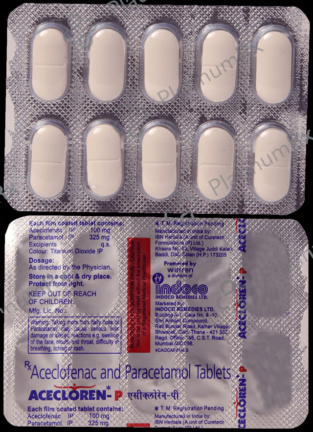 Acecloren P 100/325mg Tablet 10s