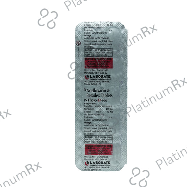 Nflox B 400/10mg Tablet