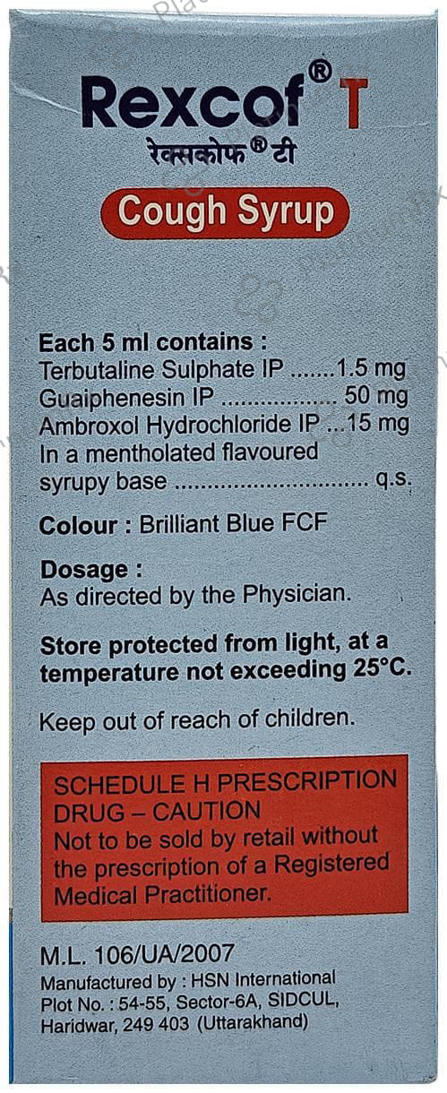 Rexcof T 15/50/1.5mg Syrup 100ml