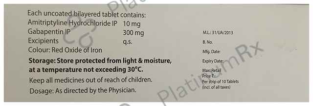 Tryptomer G 300/10mg Tablet 10s
