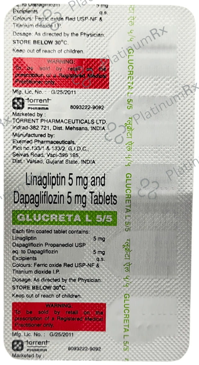 Glucreta L 5/5mg Tablet 10s