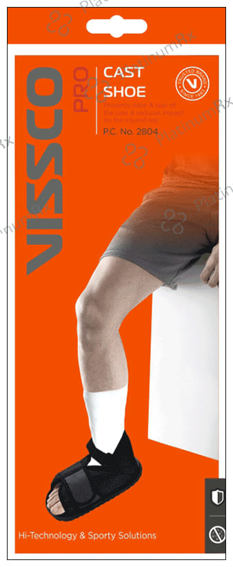 Vissco Cast Shoe, Provides Stability & Protection while the Leg is in Plaster Grey Large