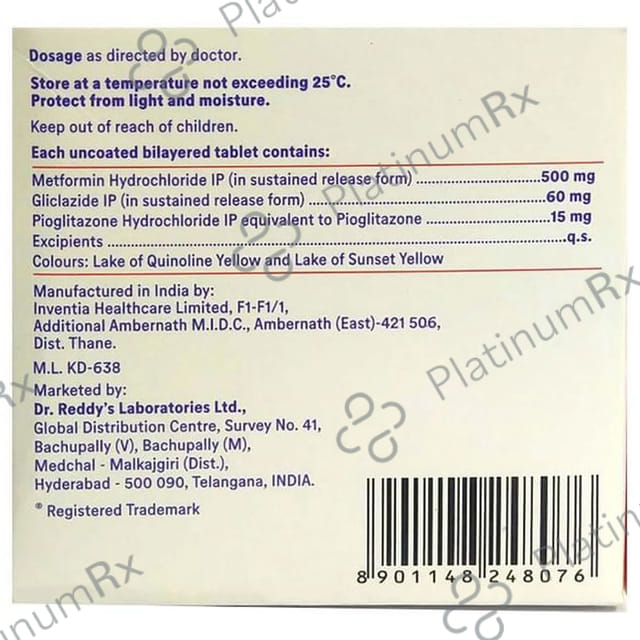Reclimet PG 60/500/15mg Tablet SR 10s