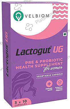Velbiom Lactogut UG Pre & Probiotic Capsule for Women - Boosts Gut Health & Immunity