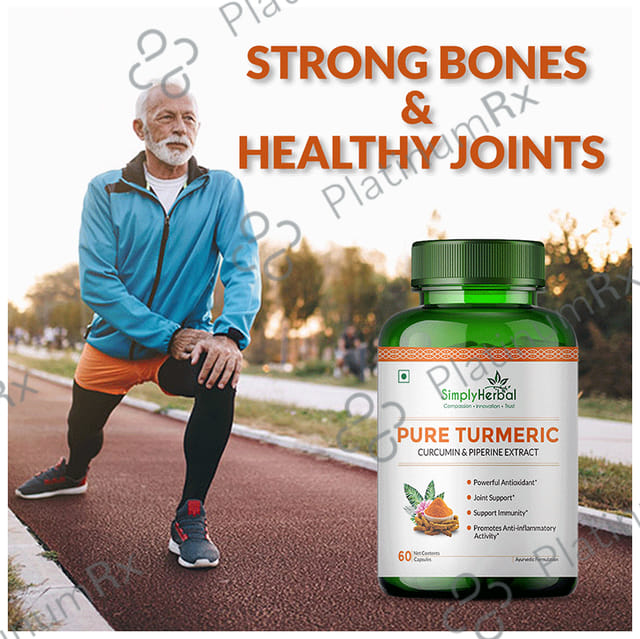 Simply Herbal Pure Turmeric Curcumin & Piperine Extract Capsule