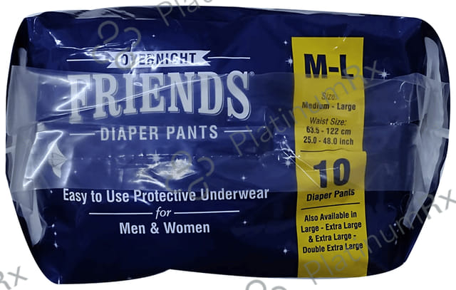 Friends Overnight Adult Unisex Diaper Pants M L 10s