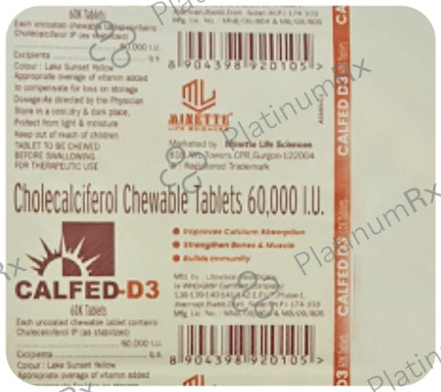 Calfed-D3 Chewable Orange Tablet 4s