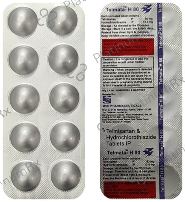 Telmata H 80mg/12.5mg Tablet
