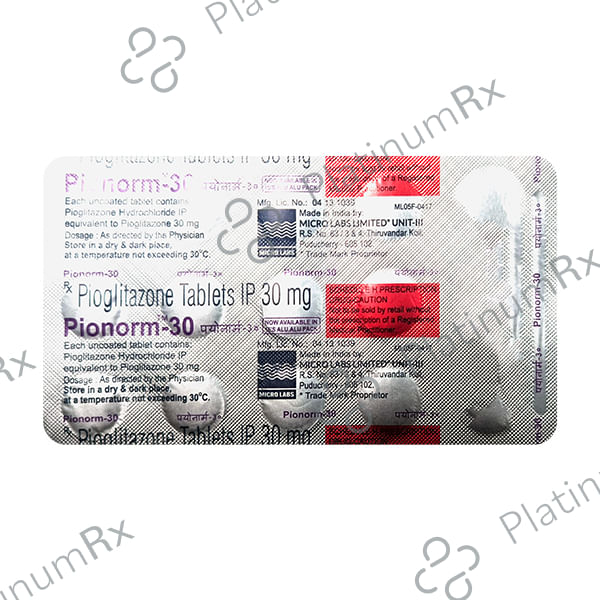 Pionorm 30mg Tablet 15s