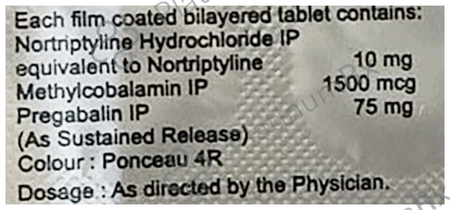 Nervilift NT 75mg/10mg/1500mcg Tablet