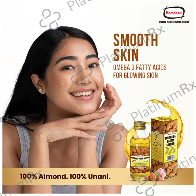 Hamdard Roghan Badam Shirin Pure Almond Oil - Eases Constipation & Supports Skin, Hair & Brain Health 50 ml