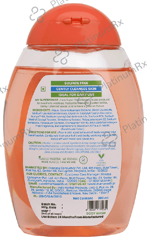 Mamaearth Body Wash for Kids with Strawberry Extract & Oat Protein