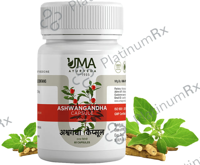Uma Ayurveda Ashwagandha Veg Capsule