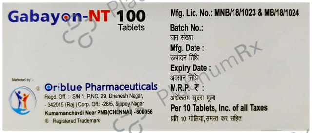 Gabayon NT 100/10mg Tablet 10s