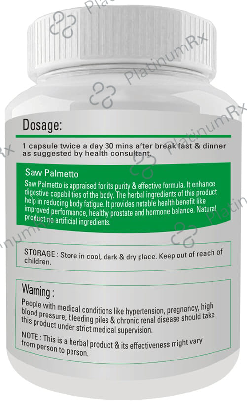 Fitness Prime Maximum Strength Saw Palmetto Male Health Support 800mg Capsule
