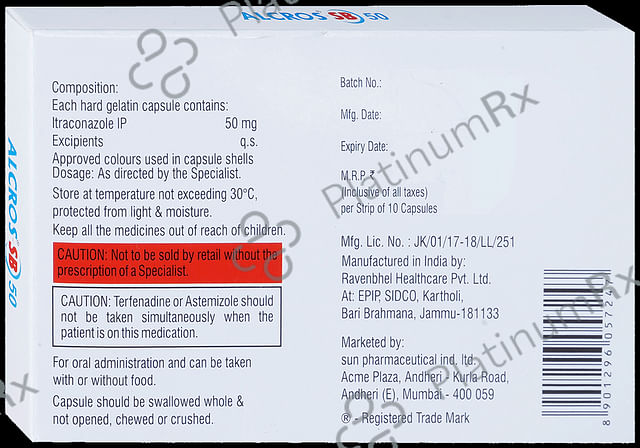 Alcros SB 50mg Capsule 10s