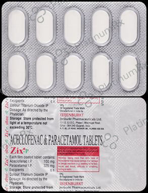 Zix P 100mg/325mg Tablet