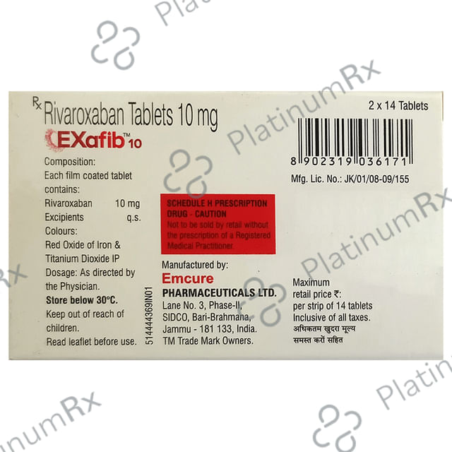 Exafib 10mg Tablet 14s