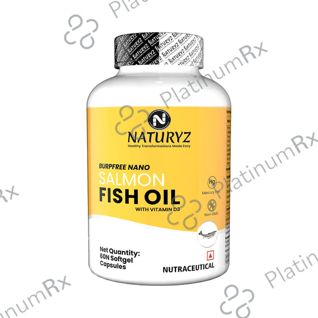 Naturyz Burpfree Nano Salmon Fish Oil with Vitamin D3 Softgel Capsule 60 capsules