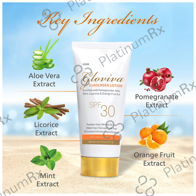 Gloviva SPF 30 Sunscreen Lotion 2x50ml
