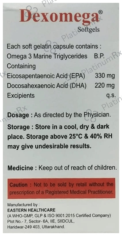 Dexomega Omega 3 Fatty Acids Soft Gelatin Capsule 60s