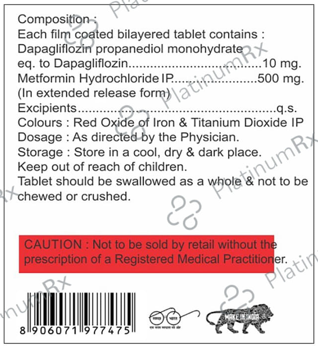 Dapafyzin-M 10/500 Tablet ER 7 Tablet ER