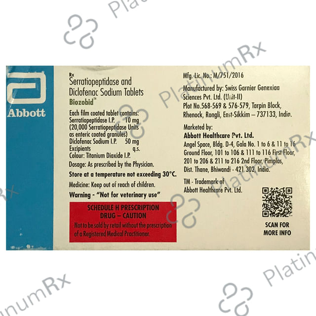 Biozobid 50/10mg Tablet 10s
