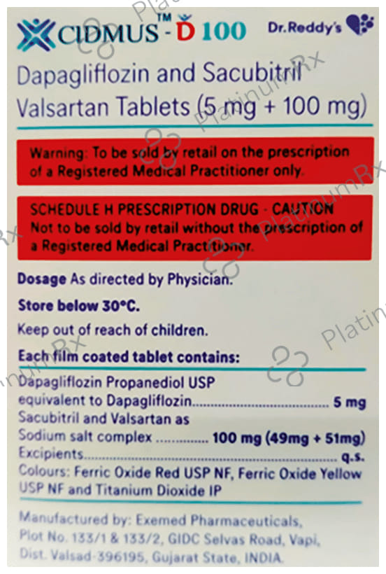 Cidmus D 100/5mg Tablet 10s