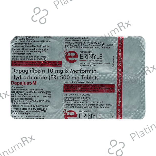 Dapajust M 10/500mg Tablet ER 10s