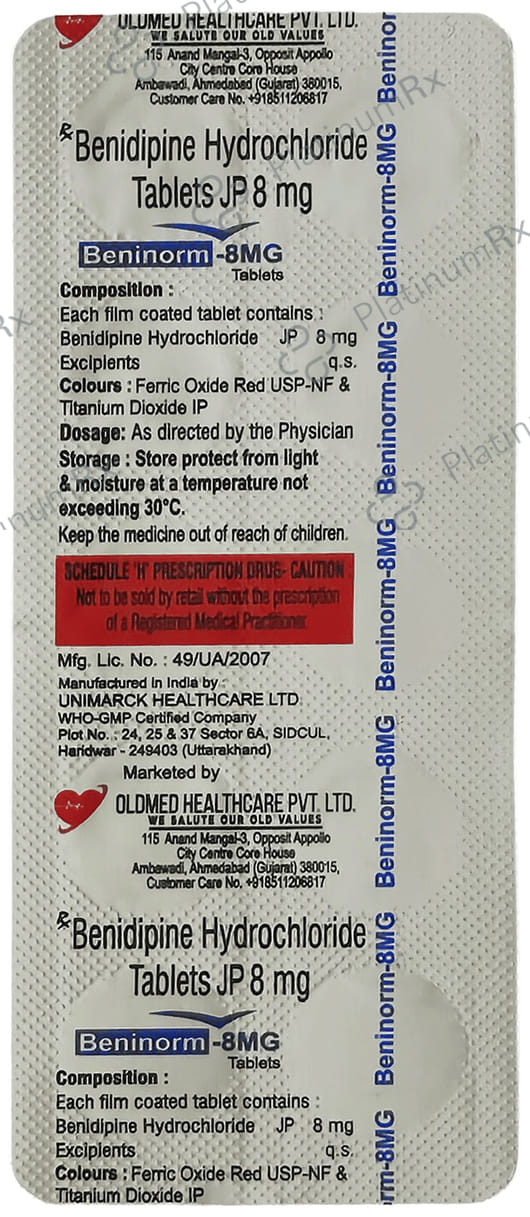 Beninorm 8mg Tablet 10s