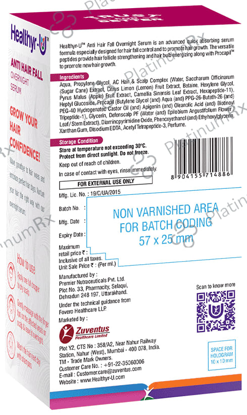 Healthyr U Anti Hair Fall Overnight Serum 30ml