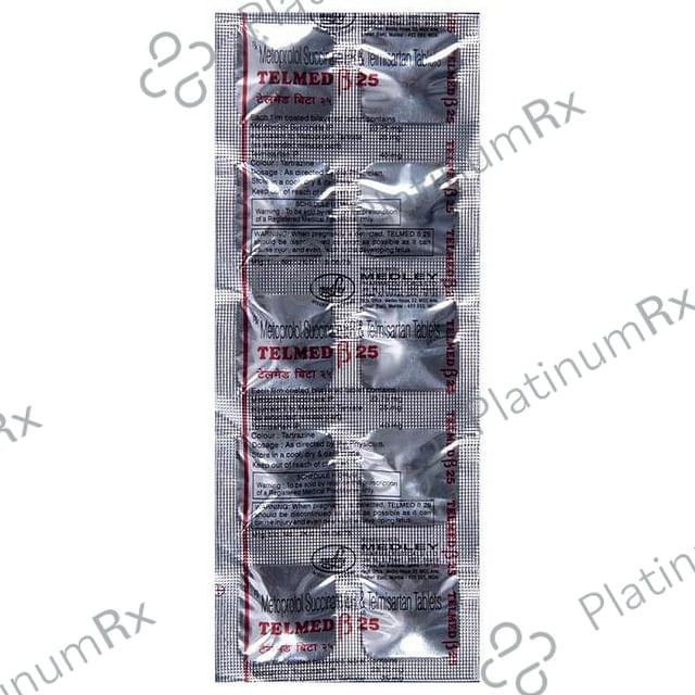 Telmed Beta 25 ER 23.75/40mg Tablet 10s