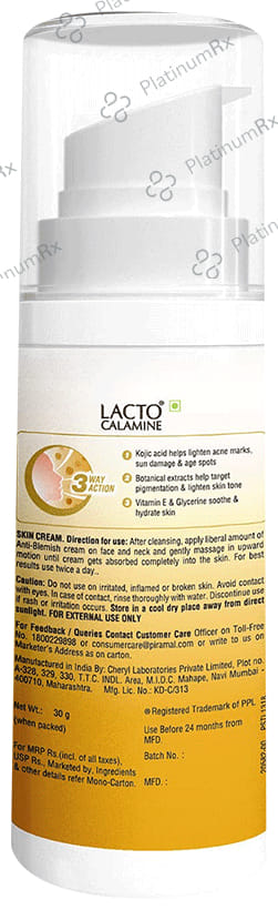 Piramal Lacto Calamine Anti Blemish Cream