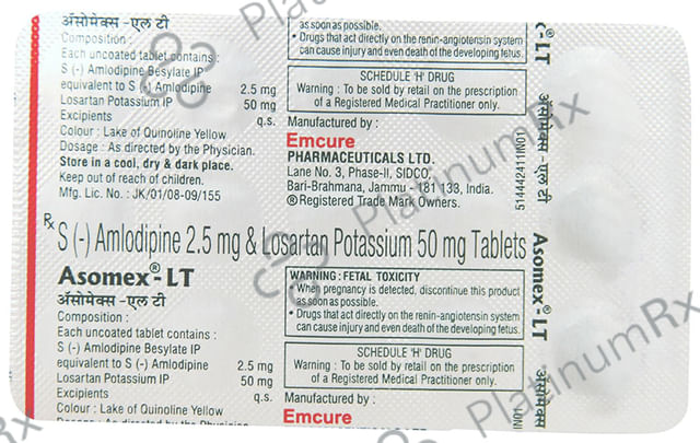 Asomex LT 2.5/50mg Tablet 15s