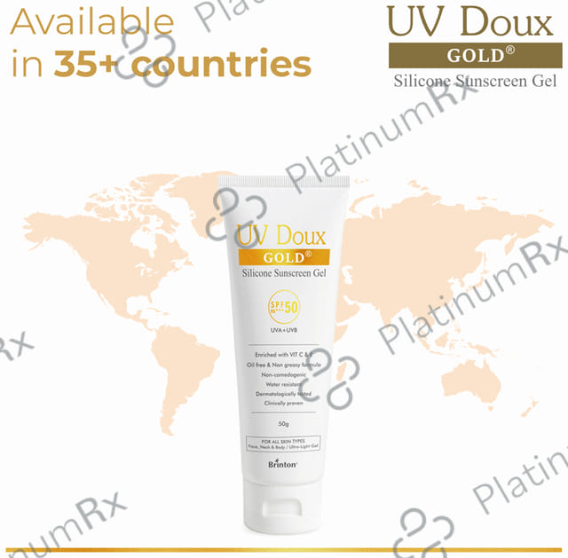 UV Doux Gold Silicone Sunscreen SPF 50 Gel 50gm