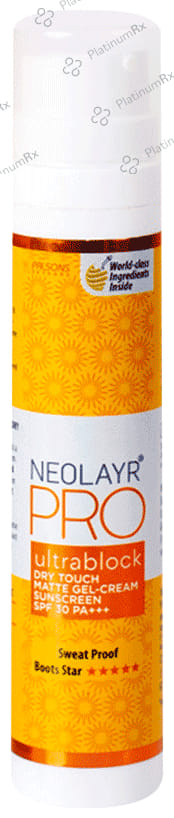 Neolayr Ultrablock Dry Touch Matte Gel Sunscreen SPF 30 PA++++ Cream 50gm