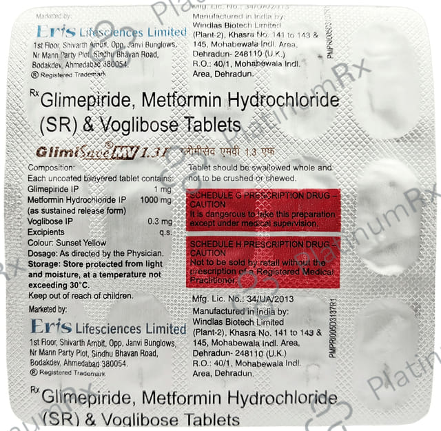Glimisave MV 1/1000/0.3mg Tablet SR 15s