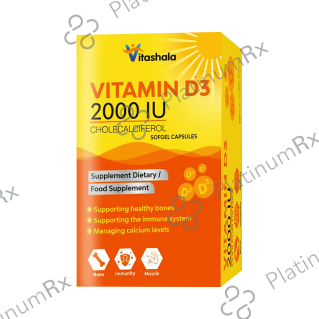 Vitashala Vitamin D3 2000IU Softgel Capsule 60s