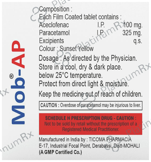Mob AP 100mg/325mg Tablet