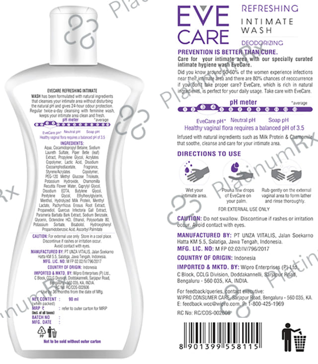 EveCare Refreshing Intimate Wash 90 Vaginal Wash
