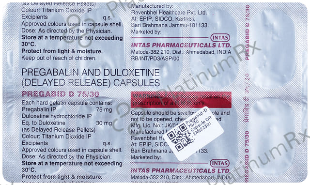 Pregabid D 75/30 Capsule DR