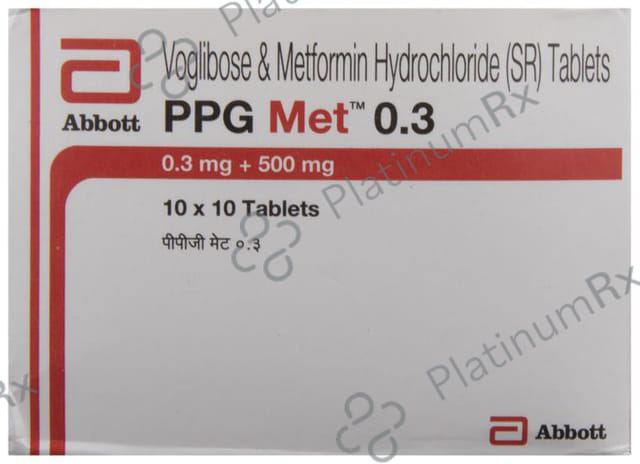 PPG Met 0.3/500mg Tablet SR 10s