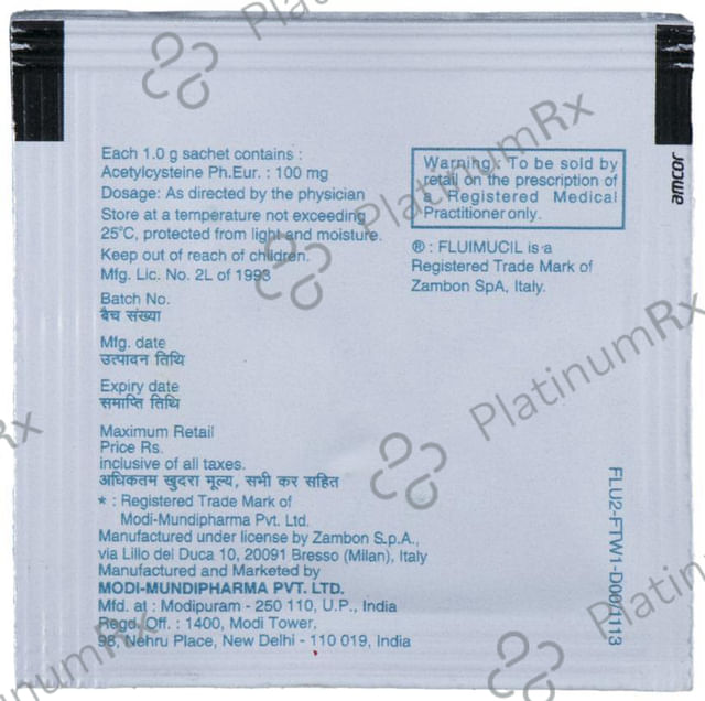 Fluimucil 100 Granules for Oral Solution Orange