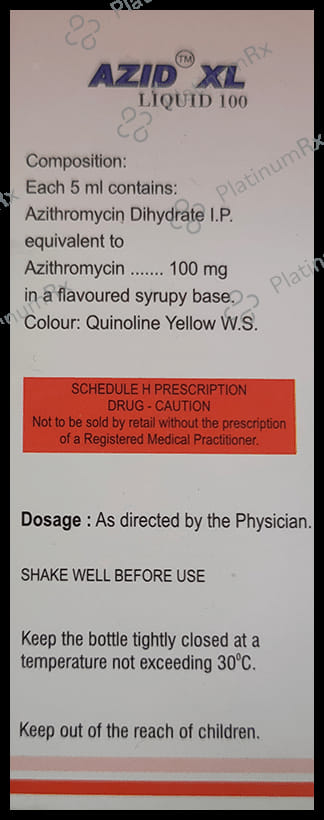 Azid XL 100mg Syrup 30ml