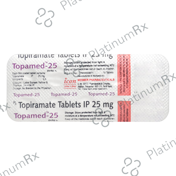 Topamed 25mg Tablet 10s