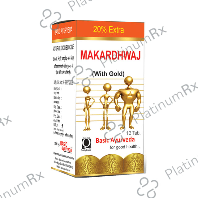 Basic Ayurveda Makar Dhwaj Rasayan 12 tablets
