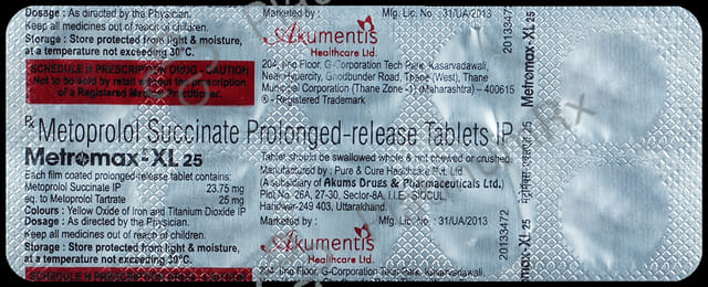 Metromax XL 25mg Tablet 10s